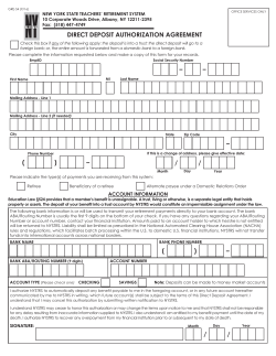 Direct Deposit Authorization Agreement
