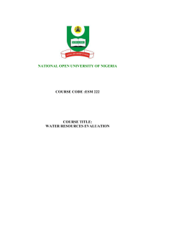 ESM222 - National Open University of Nigeria