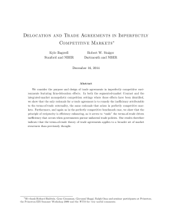 Delocation and Trade Agreements in ImperFectly Competitive Markets