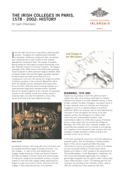 the irish colleges in paris, 1578 - 2002: history