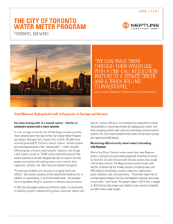 THE CITY OF TORONTO WATER METER PROGRAM