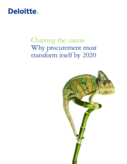 Charting the course &mdash; Why procurement must transform