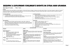 Session 3: Exploring CHILDREN`S rights IN SYRIA AND UGANDA