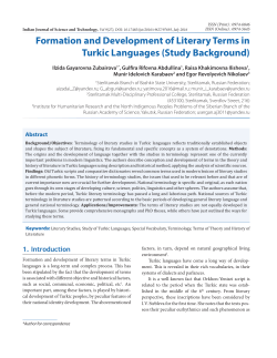 Formation and Development of Literary Terms in Turkic Languages