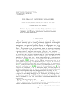 THE SMALLEST HYPERBOLIC 6-MANIFOLDS 1. Introduction The