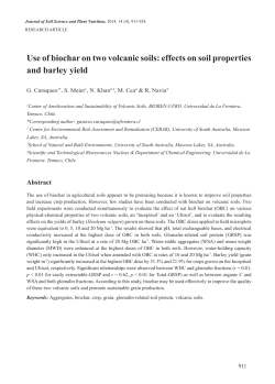 Use of biochar on two volcanic soils: effects on soil
