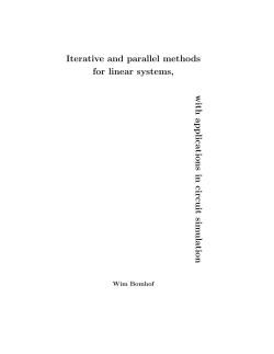 Iterative and parallel methods for linear systems, with applications in