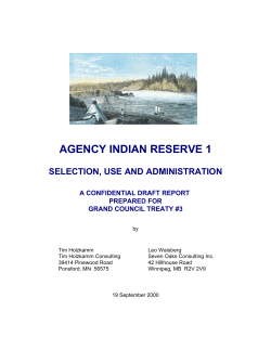 agency indian reserve 1 - Grand Council Treaty #3