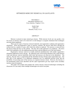 OPTIMIZED MERCURY REMOVAL IN GAS PLANTS