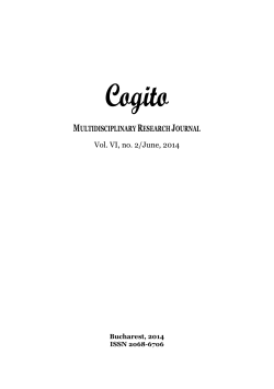 Cogito &ndash; Multidisciplinary Research Journal