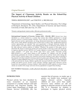 The Impact of Classroom Activity Breaks on the School