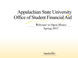Appalachian State University Office of Student Financial Aid