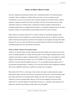 Primer on Bank Collective Funds
