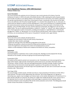 Art in Republican Florence. 1293