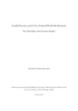 Familial Searches and the New Zealand DNA Profile Databank: The