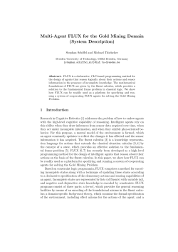 Multi-Agent FLUX for the Gold Mining Domain (System Description)