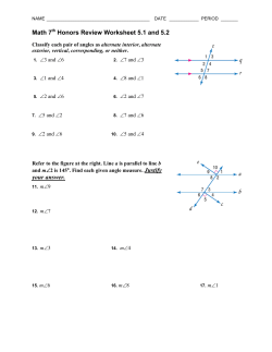 Honors Worksheet 5.1-5.2