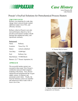 Praxair`s Oxy-Fuel solutions for the Petrochemical Process Heaters