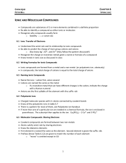 IONIC AND MOLECULAR COMPOUNDS