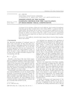 modification of the mayer sampling method for the calculation of