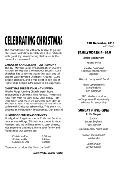 CELEBRATING CHRISTMAS - HumeRidge Church of Christ