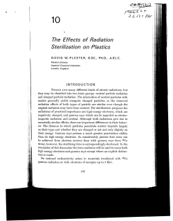 The Effects of Radiation Sterilization on Plastics
