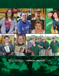 Marbridge ANNUAL REPORT 2016