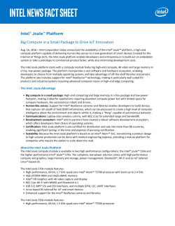 Fact Sheet: Intel&reg; Joule&trade; Platform