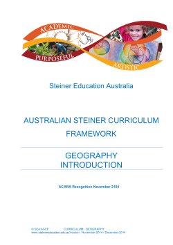 GEOGRAPHY INTRODUCTION - Steiner Education Australia