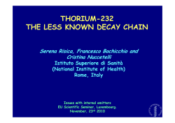 THORIUM-232 THE LESS KNOWN DECAY CHAIN
