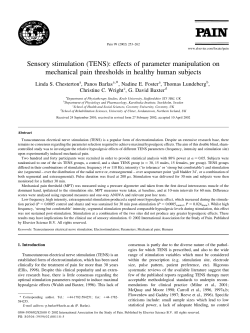 Sensory stimulation (TENS): effects of parameter manipulation on