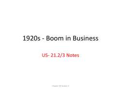 1920s -‐ Boom in Business