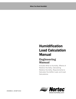Humidification Load Calculation Manual