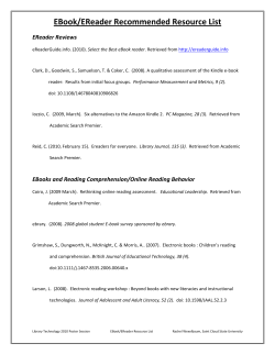 EBook/EReader Recommended Resource List