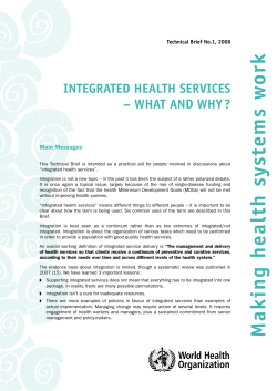 Integrated Health Services - World Health Organization