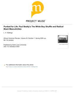 Punked for Life: Paul Beatty`s The White Boy Shuffle and Radical