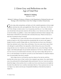 J. Glenn Gray and Reflections on the Age of Total War
