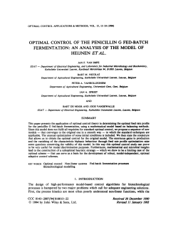 Optimal control of the penicillin G fed