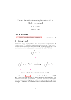 Fischer Esterification using Benzoic Acid as Model Compound