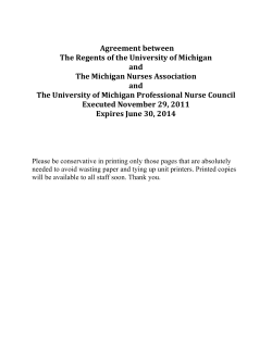 Agreement between The Regents of the University of Michigan and