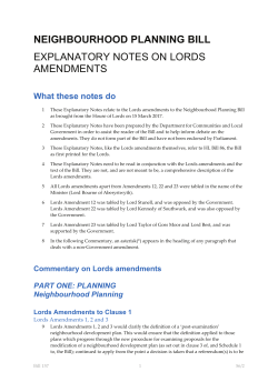 neighbourhood planning bill explanatory notes on lords amendments