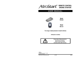 user manual &reg; remote control engine starter