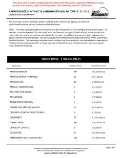 Crystal Reports - FY 2014 Approved Contract Amounts by
