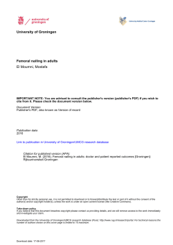 University of Groningen Femoral nailing in adults El Moumni