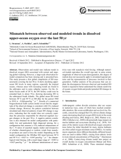 Mismatch between observed and modeled trends