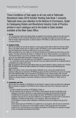 Conditions of Sale