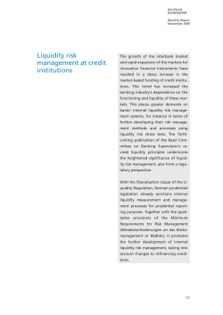 Liquidity risk management at credit institutions