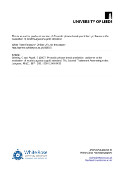 Prosodic phrase break prediction: problems in the evaluation of