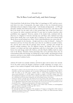 The St Bees Lord and Lady, and their Lineage1
