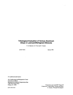 Tribological Evaluation of Various Aluminum Alloys